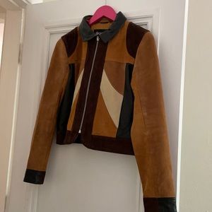 70s style suede and leather jacket from Nasty Gal